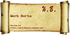 Werb Berta névjegykártya